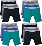 Fruit of the Loom Men's 12-Pack Everlight Long Leg Boxer Briefs Breathable Nylon/Spandex Blend (Large (36-38))