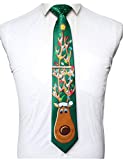 JEMYGINS Green Elk Christmas Ties for Men Novelty Holiday Printed Necktie and Tie Clip Sets(1)