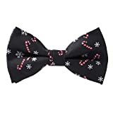 Alizeal Toddler Black Background with Candies/Snowflake Pattern Pre-tied Christmas Party Bow Tie, 011-S
