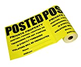 Posted Private Property No Trespassing Tyvek Sign | Heavy Duty | Durable | Weather Resistant | Yellow and Black | 11” x 11” - 100 Signs per Roll