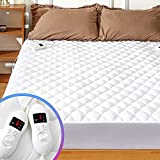 MAKATZ Heated Mattress Pad King Size Adjustable Zone Heating with 8 Heat Settings Controller Quilted Electric Mattress Pad Fit Up to 21 Inch
