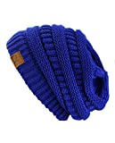 Trendy Warm Chunky Soft Stretch Cable Knit Beanie Skully, Royal