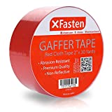 XFasten Professional Grade Gaffer Tape, 2 Inch x 30 Yards (Red), Colored Gaffer Floor Tape for Cables, Photography, Stage Arrangement, and Interior Design