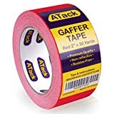 ATack Gaffer Tape, 2-Inch x 30-Yards, Red Premium Grade and Easy Tear Matte Red Gaff Main Stage Tape for Photographers, Interior Designers and Professionals