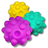 EdUpOp Push Bubble Silicone Ball 3D Anti-Pressure Push Bubbles 3 Fidget Pack Popper Bouncing Ball, Squeeze, Anti-Stress - Silicone Decompression Sensory Toys for Stress Relief - 10% to Charity