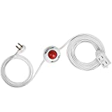 DEWENWILS 12 FT Christmas Light Extension Cord with ON/Off Switch, Step on Foot Switch Power Cord, Angled Flat Plug, 2-Prong 3 Outlets, 16/2C, White, ETL Listed