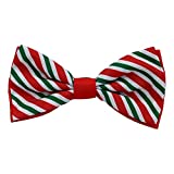 Huxley & Kent Bow Tie | Peppermint Stripe (Large) | Christmas Holiday Pet Bow Tie Collar Attachment | Festive Fun Bow Ties for Dogs & Cats | Cute, Comfortable, and Durable