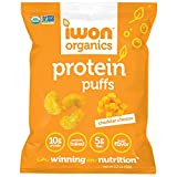 IWON Organics Cheddar Cheese Flavor Protein Puff, High Protein and Organic Healthy Snacks, 8 Bags