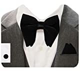 Solid Black Bow Ties For Men Velvet Pre-tied Bowtie and Pocket Square Cufflink Sets Adult Gifts (0571-18)