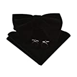 Lovacely Mens Oversized Velvet Bow Tie Vintage Tuxedo Big Bowtie and Pocket Square Cufflinks Set 250171 Black