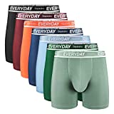 Separatec Men's 7 Pack Breathable Cotton or Bamboo Rayon Separated Pouch Colorful Everyday Boxer Briefs(M,Assorted Colors)