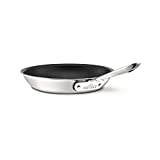 All-Clad BD55110NSR2 D5 Brushed 18/10 Stainless Steel 5-Ply Bonded Dishwasher Safe Nonstick Fry Pan Saute Pan Cookware, 10-Inch, Silver