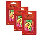 1InTheOffice Pencil Cap Erasers, Assorted Colors, Arrowhead Caps Tops Eraser, Eraser Cap For Art, School, Office Use, And Classroom Set, 36 pack
