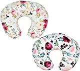 2 Pack" Floral" Nursing Pillow Cover Slipcover for Breastfeeding Pillows, Soft and Stretchy Safely Breastfeeding Pillow Cover for Girl (Floral)