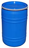 New 30 Gallon Plastic Drum Open Top Blue | Lever Lock Ring Top | Plain Top