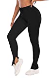 FJPTREN Women’s Casual Stacked Pants Drawstring Bell Bottom Flare Leggings Lounge Workout Jogging Trousers Black