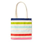 Kate Spade New York Canvas Tote Bag with Interior Pocket, Candy Stripe