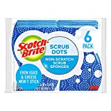 Scotch-Brite Scrub Dots Non-Scratch Scrub Sponge, For Washing Dishes and Kitchen Use, 6 Scrub Sponges