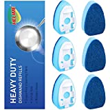 Dishwand Refills Sponges Heads - Dish Wand Refill Replacement, Heavy Duty Scrub Dots Brushes Dispenser, Non Scratch Soap Dispensing Scrubbers, Dishwashing Cleaner Supplies Kitchen Sink Dishwasher Tool
