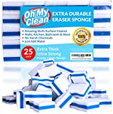 (25 Pack) Extra Durable Eraser Sponge - Extra Thick, Long Lasting, Premium Melamine Sponges in Bulk - Multi-Purpose Power Scrubber - Bathroom, Kitchen, Floor, Bathtub, Toilet, Baseboard, Wall Cleaner