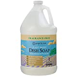 Ginger Lily Farms Botanicals Plant-Based Liquid Dish Soap, Concentrated Formula with Max Grease Cleaning Power, Cruelty-Free, Fragrance-Free, 1 Gallon Refill (128 Fl. Oz.) (802309)