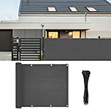 Balcony Fence Privacy Screen Cover, 3ftx16.4ft Outdoor Fence Shield Mesh Windscreen, Sun Shade UV-Resistant Visibility Reduction Fence Screen for Porch Deck Backyard Patio Garden Grey