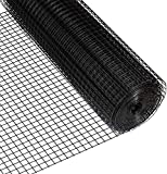 Fencer Wire 16 Gauge Black Vinyl Coated Welded Wire Mesh Size 1 inch by 1 inch for Home and Garden Fence and Pet Enclosures Protect Chickens Rabbits and Farmed Animals (b. 2 ft. x 100 ft.)