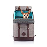 Kurgo Dog Carrier Backpack for Small Pets - Dogs & Cats | Cat | Hiking or Travel | Waterproof Bottom | K9 Ruck Sack (Heather Charcoal Grey)