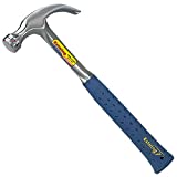 ESTWING Hammer - 16 oz Curved Claw with Smooth Face & Shock Reduction Grip - E3-16C,Silver