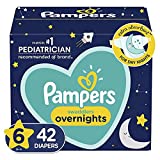 Pampers Swaddlers Overnights Disposable Diapers Size 6, 42 Count, SUPER