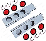 QSC 2.5" Stainless Steel Spring Loaded Mud Flap Hanger Pair w/ 16 LED Lights