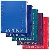 Left-Handed "Lefties Rule" Wide Ruled Notebook, Set of 5, Assorted Colors