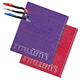 2 Left-Handed College Ruled Notebooks with Mirrored"Lefty" on Cover Plus 3 Left-Handed Visio Pens, Assorted Colors