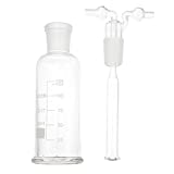 Scicalife 125ml Glass Gas Washing Bottles Interchangeable Joint Head Gas Bottles Gas Bubbler Glass Flask for Laboratory Accessories
