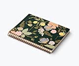 Rifle Paper Co. Colette Spiral-Bound Notebook, 150 Pages, Inner Storage Pocket Folders, Full Color Cover Features Metallic Gold Foil Accents. 8.25" L x 6.25" W.