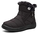 Womens Warm Fur Lined Winter Snow Boots Waterproof Ankle Boots Outdoor Booties Comfortable Shoes for Women,Coffee,5 M US=Label Size 36