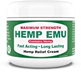 Hemp Emu Cream - Made In USA - Natural Hemp Cream Soothes Discomfort in Joints, Muscles, Back, Knees - Premium Hemp Oil Extract, Emu Oil, Menthol, Eucalyptus & Natural Oils - 4oz