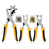 Leather Hole Punch Set TOOLMAK 3PCS Belt Hole Punch Kit,Heavy Duty Rotary Puncher, Multi Hole Sizes Make, For Belts, Watch Bands, Straps, Dog Collars, Saddles, Shoes, Fabric, Rubber, DIY Home Or Craft Projects Puncher(3PCS Punchers)