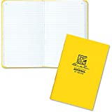Rite In The Rain Weatherproof Stapled Notebook, 4 5/8" x 7", Yellow Cover, Journal Pattern, 3 Pack (No. 391FX)
