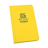 Rite in the Rain Weatherproof Hard Cover Notebook, 4 1/4" x 6 3/4", Yellow Cover, Universal Pattern (No. 370F-M)