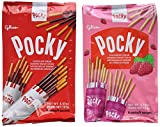 Glico Pocky Family Fun Pack 4.47 oz & 4.19 oz, 9 packs (Chocolate and Strawberry, Pack of 2)