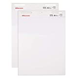 Office Depot Brand Bleed Resistant Self-Stick Easel Pads, 25" x 30", 40 Sheets, 30% Recycled, White, Pack of 2
