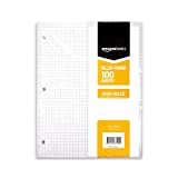 Amazon Basics Graph Ruled Loose Leaf Filler Paper, 100 Sheet, 11 x 8.5 Inch, Pack of 6