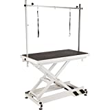 Flying Pig Professional Electric Lift X Style Durable Grooming Table w/Wheels