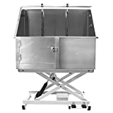 Flying Pig 50" Stainless Steel Professional Electric Lift Pet Grooming Tub