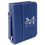 Personalized Royal Monogram Medium Leatherette Book/Bible Cover with Handle and Zipper | Custom Book/Bible Cover | Personalized Laser Engraved