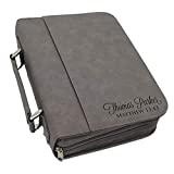 Custom Engraved Bible Cover Case - Personalized Bible Holder Monogrammed for Church, Christians, Religious Gift (Gray)