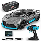 MIEBELY Bugatti Remote Control Car – 1/12 Scale RC Car for Children and Adults – Realistic Bugatti Divo Car with Lights – Detachable Steering Ring for Left and Right-Handed – Max Speed 12km/h Toy Car