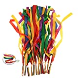 ORZIZRO Rainbow Dance Ribbons, 12PCS Rhythm Ribbon Streamers for Kids Children Adults - Bright & Multi-Colored