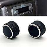 Kerman 2 PC Rear Radio Audio Volume Control Knob Dial Tuner for 07-13 Chevy Tahoe Chevrolet Silverado GMC Acadia Sierra Denali Yukon GM 22912547 Radio Repair Kit Replacement Button.